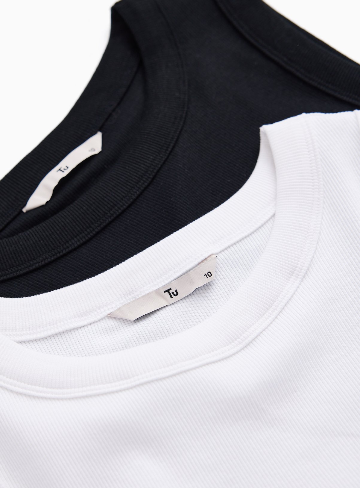 Black & White 2 Pack Ribbed Slim Fit Vests  20 - Image 4 thumbnail